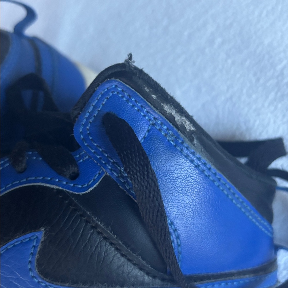 Kids Size 2Y, Nike Jordan 1s, Black and Blue Mid-Top Sneakers - Picture 8 of 8